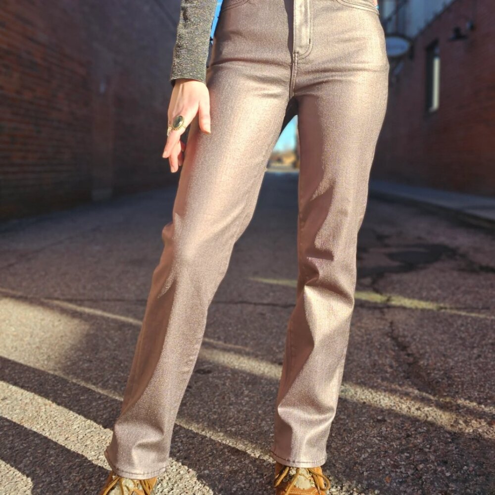 Straight Leg Coated Jeans in Copper Penny by Daze Denim $106 NEW